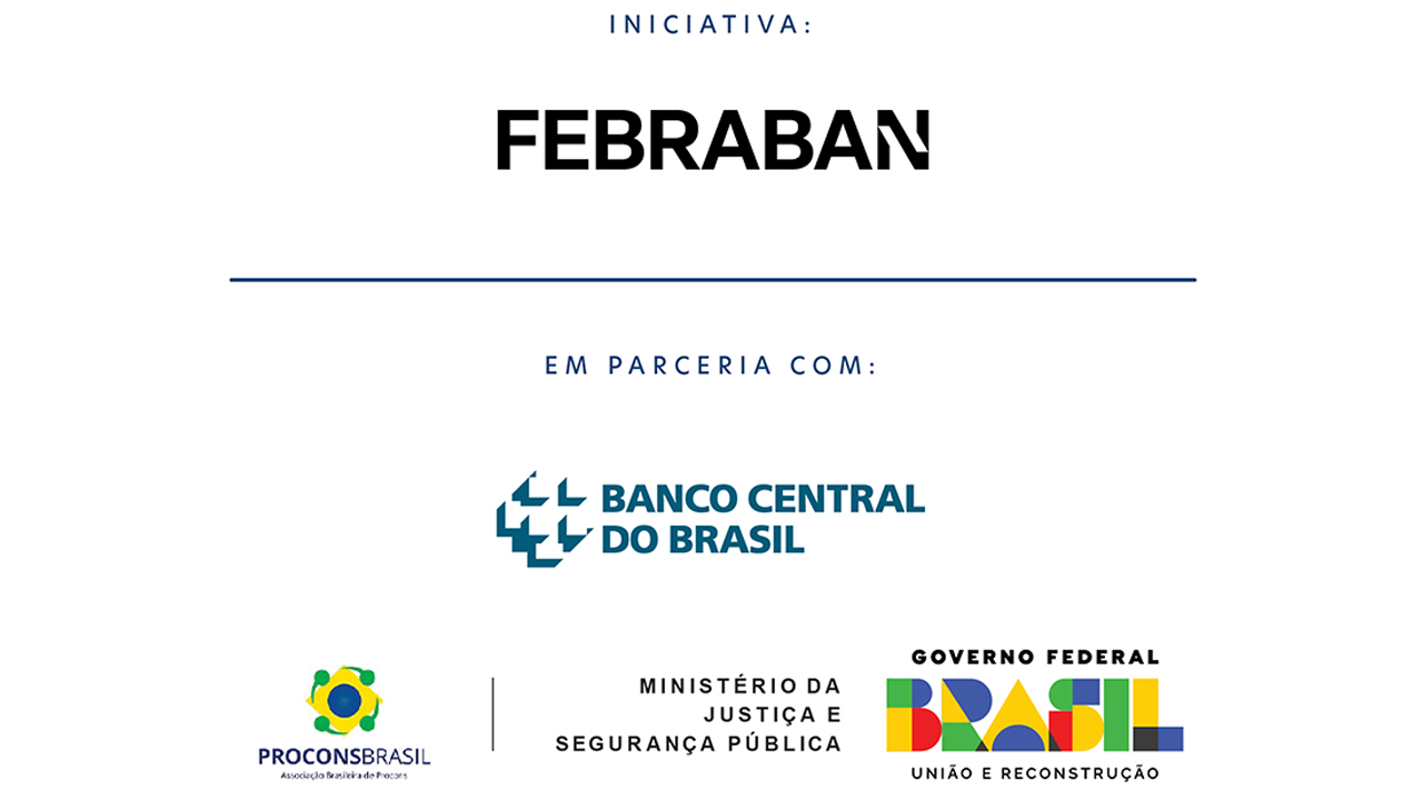 Logotipos da febraban e dos bancos associados em parceria com o banco central do brasil, senacon e procons para o mutirão da negociação e orientação financeira 2023